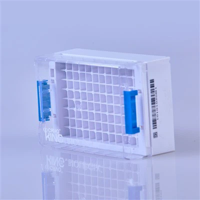 Biologix SBS -muotoiset kryogeeniset telineet 96-hyvin muotoiset kryogeeniset injektiopullot täydellisesti automaattisiin toimintoihin